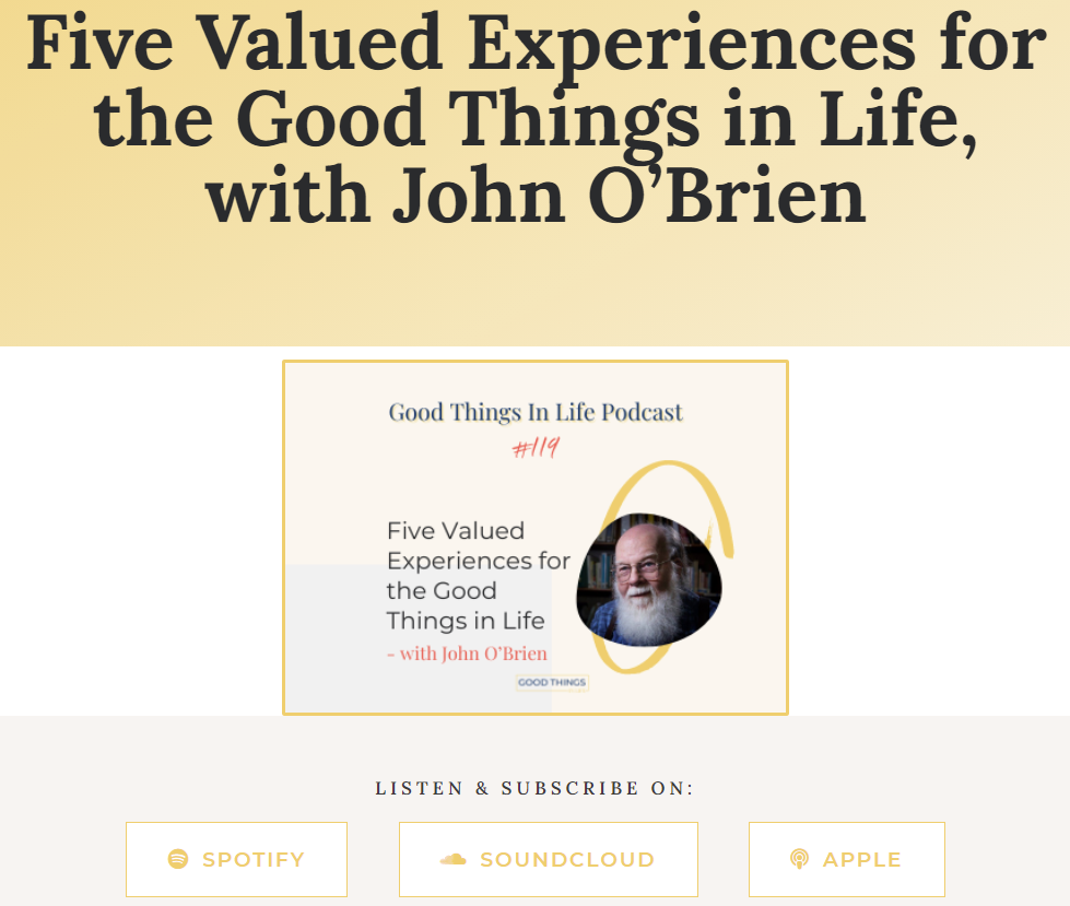 Cover art for: Five Valued Experiences with John O’Brien