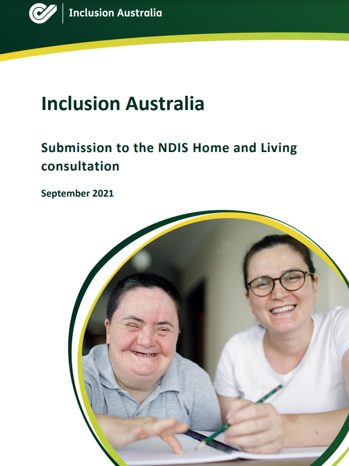 Cover art for: Inclusion Australia: Submission to the NDIS Home and Living Consultation