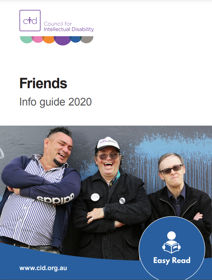 Cover art for: Friends Info Guide 2020 – Easy Read