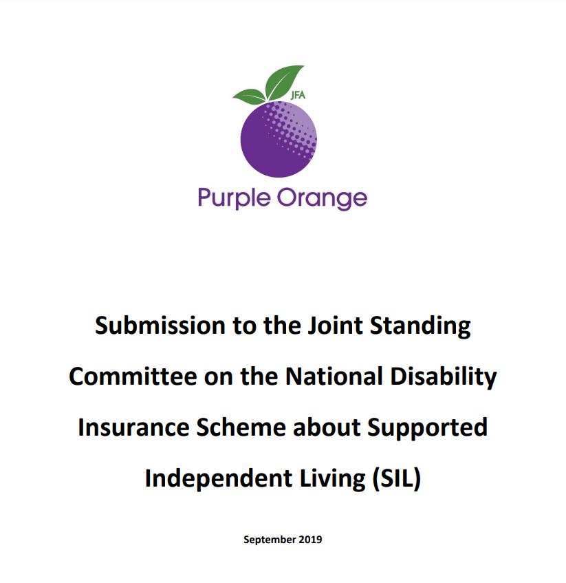 Cover art for: Submission to the Joint Standing Committee on the National Disability Insurance Scheme about Supported Independent Living (SIL)